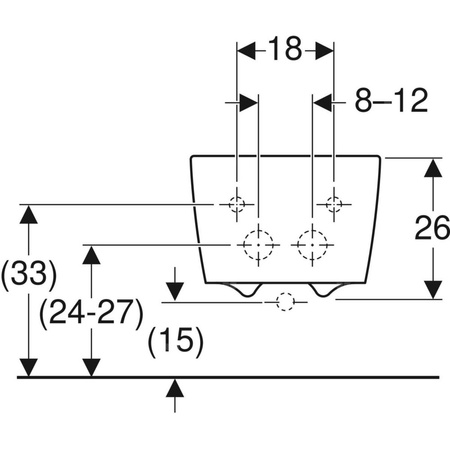Bidet wiszący Geberit iCon Square, ukryte mocowania: T=54cm, Przelew=Widoczny, Biały