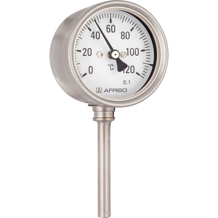 Termometr bimetaliczny AFRISO BiTh Ch, D402 fi 63 mm 0…60'C tuleja 150 mm połączenie rad
