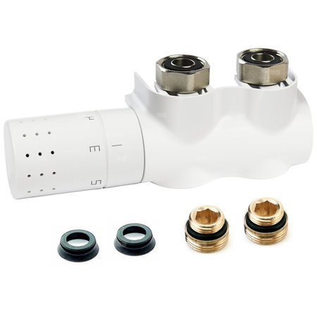 Zawór grzejnikowy termostatyczny COMAP AutoSar Thermod Design kątowy, połączenie 3/4'' x 3/4'' (malowany) biały