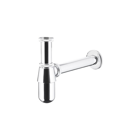 Syfon butelkowy KFA Armatura mosiądz chrom 32 x 220 mm prosty + rozetka