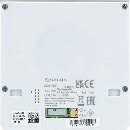 Regulator temperatury SALUS SQ610RF bezprzewodowy Zigbee z wyświetlaczem, montaż natynkowy