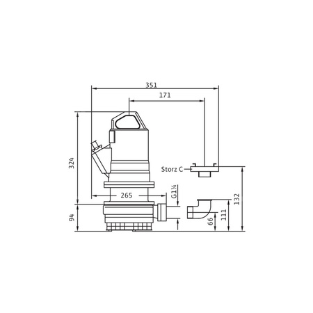 Pompa zanurzeniowa do ścieków WILO EMU KS 5 SVA+V żeliwo 3 x 400 V, moc 1.06 W 50 Hz