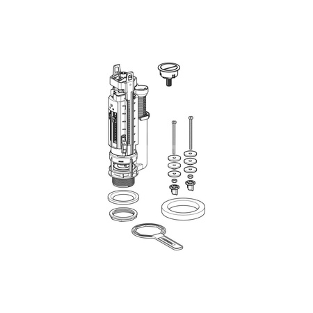 Przycisk Geberit do zaworu spustowego typ 290: Model=Spłukiwanie jednoilościowe, Chrom błyszczący