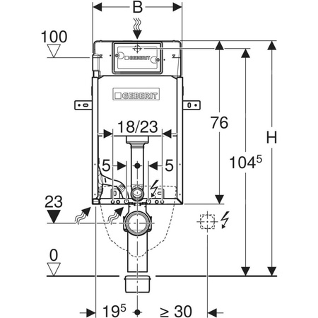Stelaż podtynkowy do WC GEBERIT KombifixBasic, 1080 x 420 x 120 mm, ze spłuczką