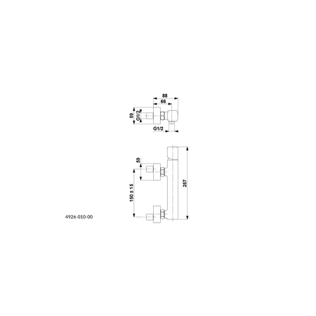 Bateria natryskowa ścienna KFA Armatura MORGANIT, kolor chrom