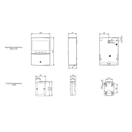 Regulator pogodowy BWC 310, 3 czujniki, 230 AC