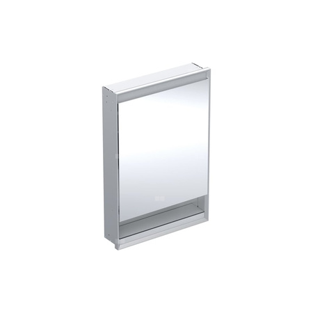 Szafka z lustrem Geberit ONE z wnęką i ComfortLight, z jednymi drzwiami, montaż podtynkowy, wysokość 90 cm: B=60cm, Aluminium anodyzowane, Drzwi=Zawias po prawej