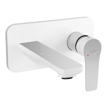 Bateria umywalkowa FERRO ADORE WHITE-CHROME, chrom/biały
