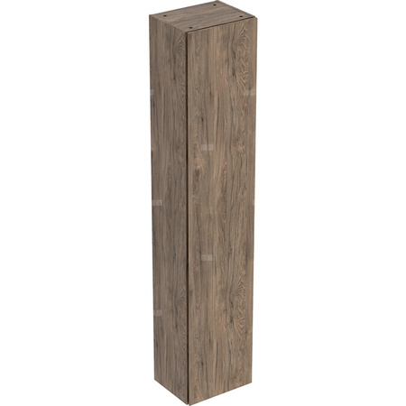 Wysoka szafka Geberit, z jednymi drzwiami: 36x180cm, Korpus i front: orzech hickory / melaminowa struktura drewna