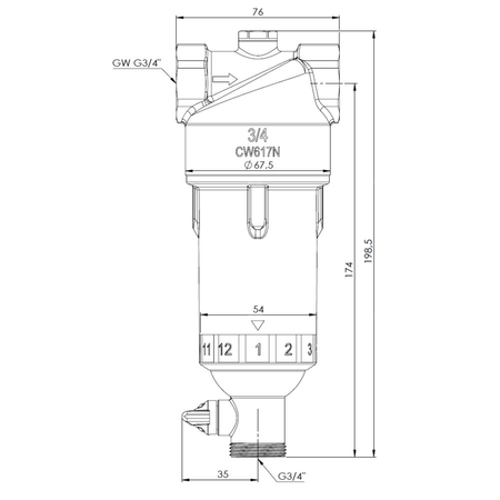 Filtr do wody AWF 120 z płukaniem ręcznym, GW G3/4''