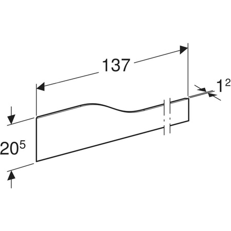 Osłona dekoracyjna Geberit Bambini przednia, do umywalki dla dzieci, do trzech baterii umywalkowych, niższa umywalka po prawej stronie: Żółty Varicor nr 304 / Matowy