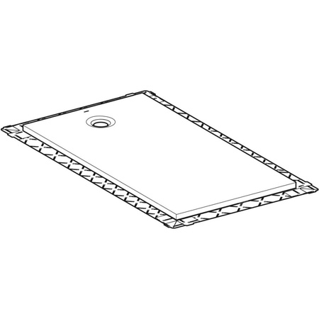 Brodzik prostokątny Geberit Olona z włókniną uszczelniającą: 120x80cm, Biały / Matowy