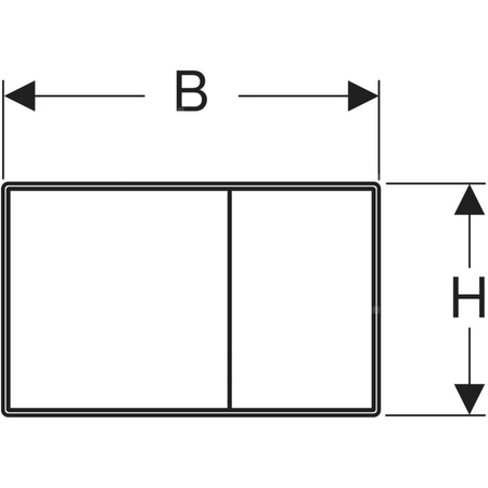 Przycisk uruchamiający Geberit Sigma60, przedni, chrom, prostokątny