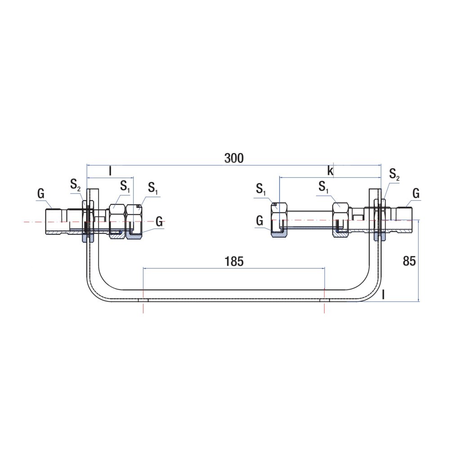 Uchwyt montażowy RUMET wodomierza DN 15 G 3/4 mosiądz / stal