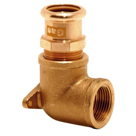 Kolano ścienne z uszami GW Copper Gas - 15 Rp1/2" L = 43 mm