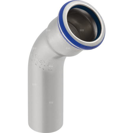Kolano 45' GEBERIT Mapress Edelstahl FKM, stal nierdzewna / stal nierdzewna, 54 mm, DN 50 x 54 mm x DN 50 (końcówka wsuwana x mufa zaprasowywana) z uszczelką