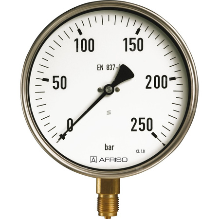 Manometr z rurką Bourdona AFRISO RF przemysłowy D401 0/16 bar G1/2B radialne fi 160 mm, kl. 1,0%