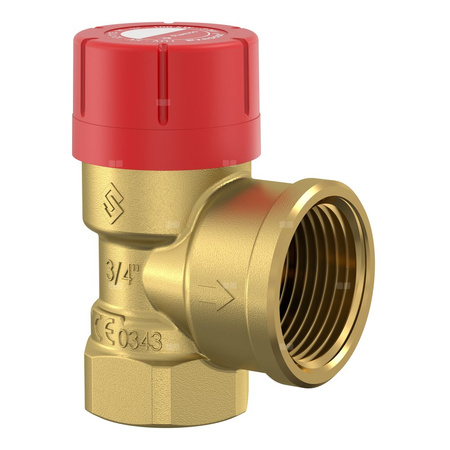 Zawór przelewowy kątowy (90') FLAMCO MEIBES Prescor mosiądz PN 16, 3 bar GW cylindryczny bspt-rp 3/4'' x 1''