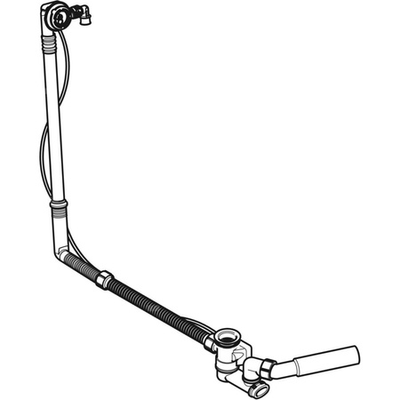 Zestaw odpływowo-przelewowy do baterii podtynkowej Geberit, d52, długość 73 cm: d=40/50mm