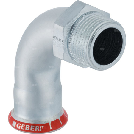 Kolano 90' GEBERIT Mapress C-Stahl przejściowe, stal (ocynk galwaniczny/elektrolityczny) (ocynk), 1 1/4'' x 35 mm (GZ x mufa zaprasowywana) z uszczelką