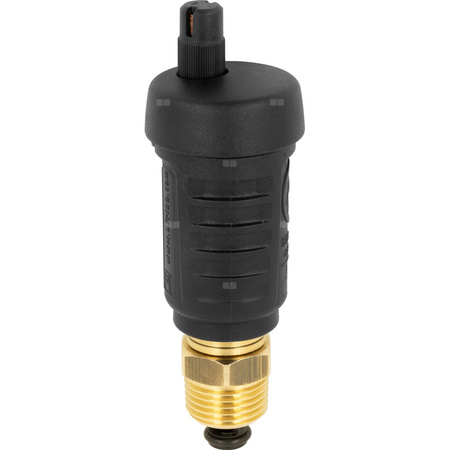 Odpowietrznik automatyczny pionowy, hybrydowy PrimoVent G3/8'' z Aquastop i zaworem stopowym, R1/2''