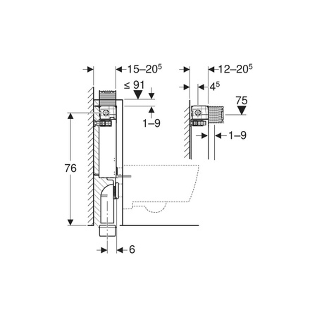 Zestaw prętów gwintowanych Geberit M12 (2 szt.): M=12mm