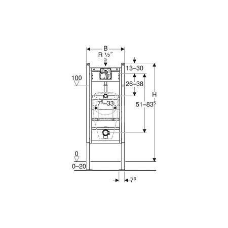Rura spłukująca Geberit 90' do stelaży podtynkowych do pisuaru