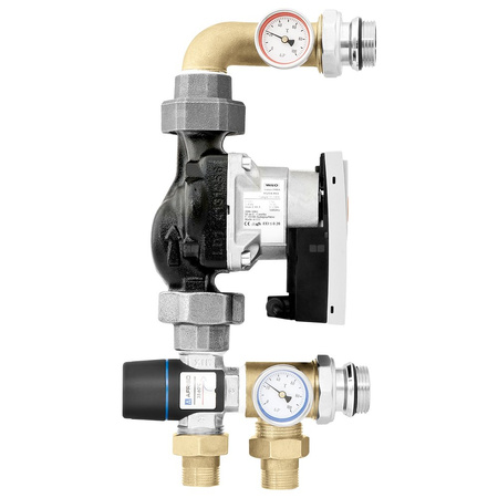 Grupa pompowa z termostatycznym trójdrogowym zaworem mieszającym - Kvs = 1,6 35-60'C