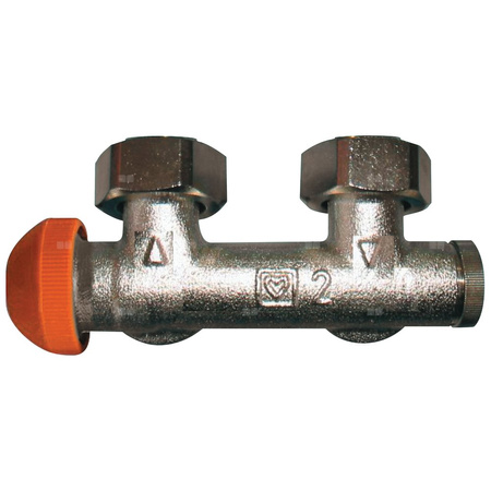 Zestaw przyłączeniowy grzejnikowy dwururowy HERZ TS-3000 (3693) lewy 3/4'' x 3/4'', rozstaw 50 mm, zawór kątowy przystosowany termostatycznie