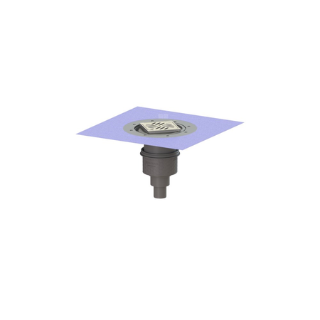 Wpust Practicus, DN50, odpł.pionowy, z nasadką Variofi i kratką szczel. / ramą nierdz. 120x120