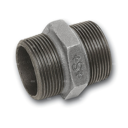 Nypel SANHA 280#, żeliwo (cynk/nikiel) (ocynk), 3/8'' (GZ)