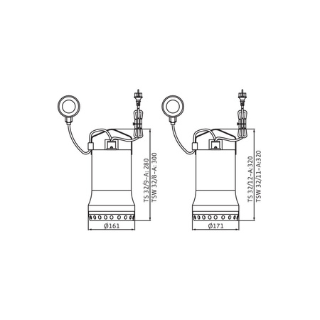 Pompa zanurzeniowa do ścieków WILO Drain TS/TSW 32/12A stal nierdzewna 1 x 230 V, moc 0.9 W 50 Hz, przewód 10 m