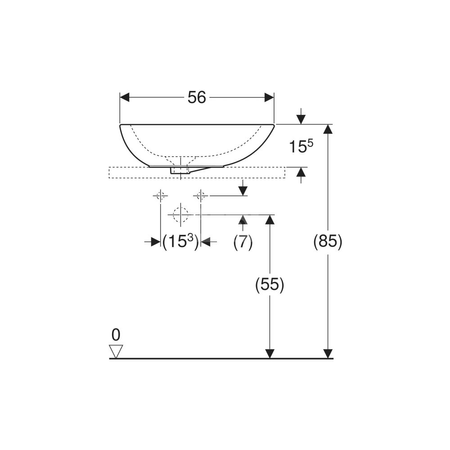 Elementy mocujące Geberit do umywalki stawianej na blat