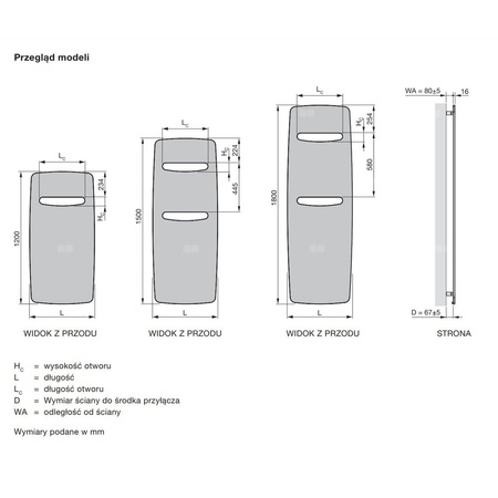 Grzejnik płytowy ZEHNDER Vitalo Spa wym. 1500 x 590 mm, kolor biały RAL9016, moc 703 W