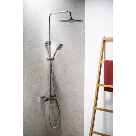 Zestaw natryskowy przesuwny KFA Armatura LOGON chrom, wąż 1500 mm, z deszczownicą