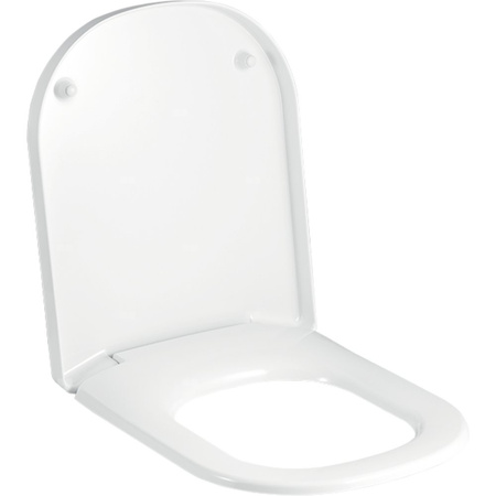 Deska sedesowa Geberit Renova Plan, kształt geometryczny, mocowanie od góry: Wolne opadanie=Tak, Mocowanie=Od góry, Biały / Błyszczący