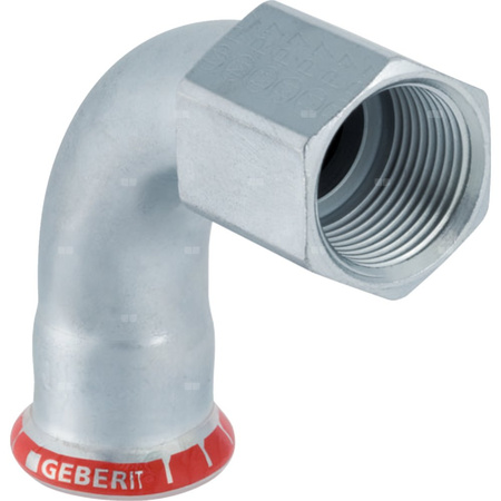 Kolano 90' GEBERIT Mapress C-Stahl przejściowe, stal (Ocynk galwaniczny/elektrolityczny) (ocynk), 1 1/4'' x 35 mm (GW x mufa zaprasowywana), (głębokość: 42 mm) z uszczelką