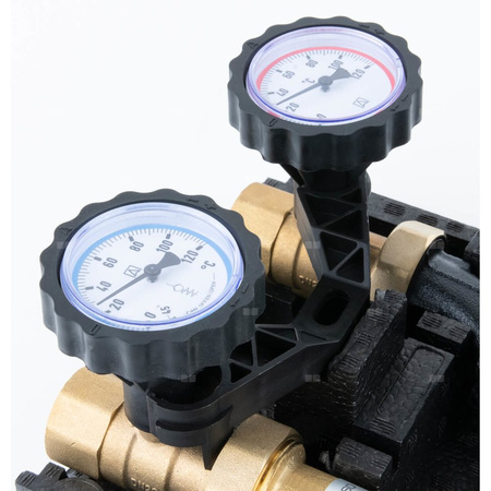 Grupa pompowa AFRISO PrimoTherm 180-2 DN 25 WP 3-WM-SM Vario GZ x GW 1 1/2'' x 1'', z zaworem mieszającym, z izolacją, z pompą obiegową Wilo Para SC 25/6, z siłownikiem arm 343 proclick