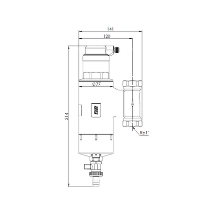 Separator AFRISO FAR 322, do C.O., do klimatyzacji, 10 bar / 110'C, 1'' (GW), z wkładem magnesowymInstalacje i źródła ciepła
