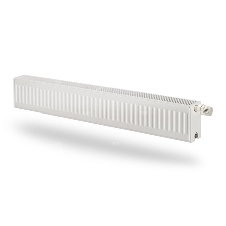 Grzejnik płytowy typ 33 PURMO Plint wym. 200 x 800 mm, kolor biały, moc 818 W, front Profilowany