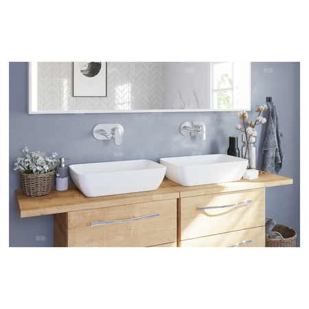 Bateria umywalkowa ścienna KFA Armatura HALIT, chrom, montaż podtynkowa