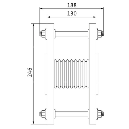 Kompensator stal nierdzewna, przył. DN 50 dł.188mm szer.165mm V 4A DN 50 WILO