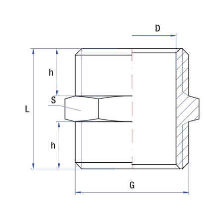 Nypel RUMET Long mosiądz 3/4'' x 3/4'' (GZ)