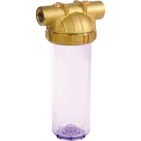 Korpus filtracyjny, głowica i nakrętka z mosiądzu, naczynie przezroczyste 3/4" - 9"3/4
