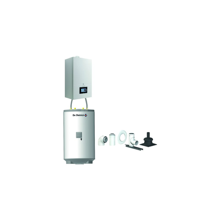 Pakiet - Kocioł gazowy jednofunkcyjny DE DIETRICH Virtuens Smart 32 kondensacyjny wiszący 3.7 - 34.9 kW + Zestaw powietrzno-spalinowy szachtowyBazowy PP/Alu fi 60/100 na fi 80 + Zasobnik c.w.uAQUAvie125