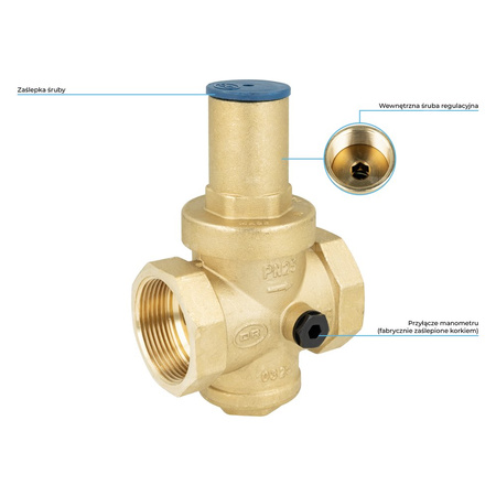 Standardowy reduktor ciśnienia wody BPR 405, GW G1 1/2'', 1 ÷ 5,5 bar