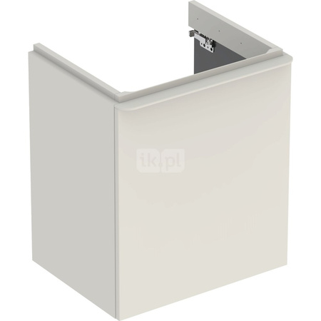 Geberit Smyle Square Szafka pod umywalkę, B53.6cm, H61.7cm, T43.3cm, z jednymi drzwiami, z lewej stronie, sand grey