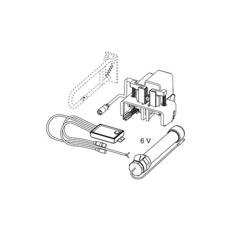 Mechanizm spłukujący elektroniczny do WC TECE planus, zasilanie bateryjne 6 V, przycisk elektryczny montowany na poręczy - wersja przewodowa