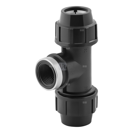 Trójnik skręcany z gwintem wewnętrznym do rur PE PN16 25 mm x 1