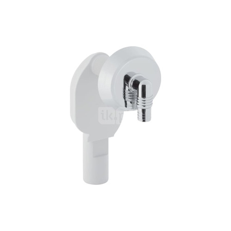 Łącznik kątowy wężyka Geberit z rozetką: Chrom błyszczący